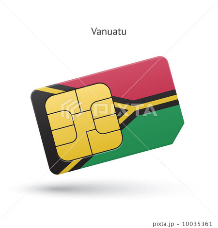 Vanuatu mobile phone sim card with flag. 10035361