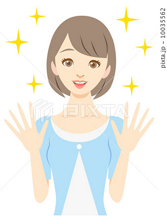 ショートヘアのお姉さん　嬉しい驚き 10035562