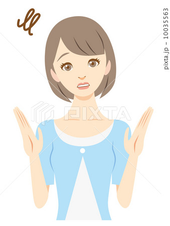 ショートヘアのお姉さん　お手上げ 10035563