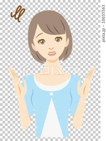 ショートヘアのお姉さん　お手上げ 10035563