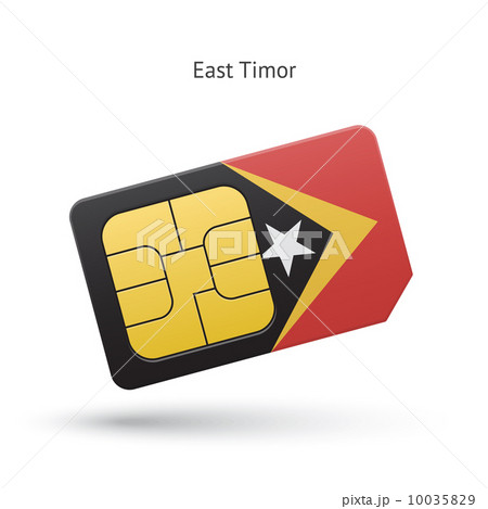 East Timor mobile phone sim card with flag. 10035829