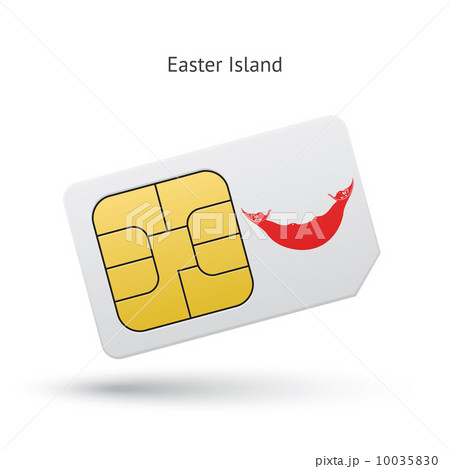 Easter Island mobile phone sim card with flag. Easter Island mobile phone sim card with flag. 10035830