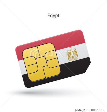 Egypt mobile phone sim card with flag. 10035832