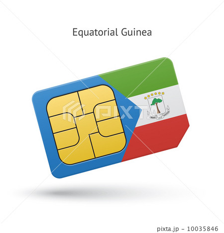 Equatorial Guinea mobile phone sim card with flag. Equatorial Guinea mobile phone sim card with flag. 10035846
