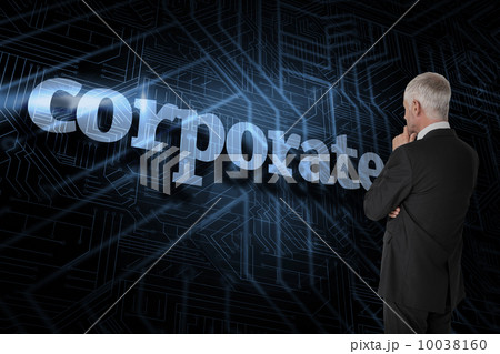 Corporate against futuristic black and blue background 10038160