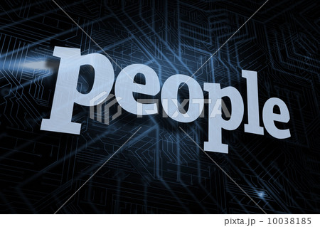 People against futuristic black and blue background People against futuristic black and blue background 10038185