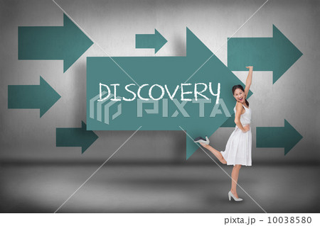 Discovery against blue arrows pointing Discovery against blue arrows pointing 10038580