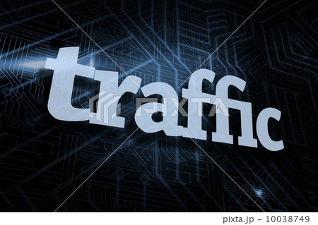 Traffic against futuristic black and blue background Traffic against futuristic black and blue background 10038749