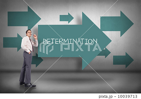 Determination against blue arrows pointing Determination against blue arrows pointing 10039713