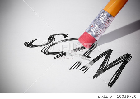 Pencil erasing the word Scam 10039720