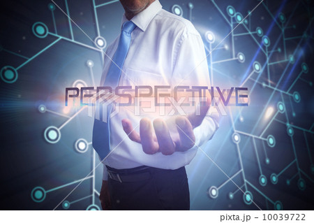 Businessman presenting the word perspective 10039722