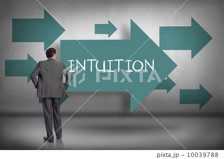 Intuition against blue arrows pointing 10039788