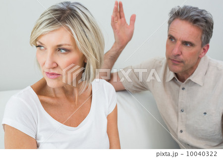 Angry couple having a fight at house 10040322