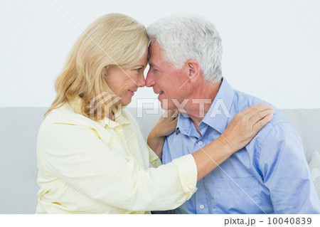 Romantic relaxed senior couple at home 10040839