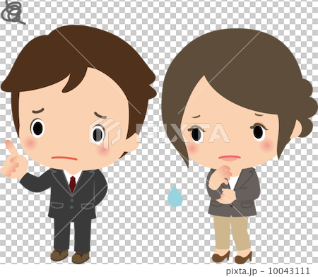 Worried businessmen and businesswomen Worried businessmen and businesswomen 10043111