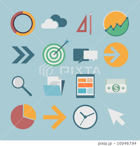 business icons, flat design, vector illustration 10046794