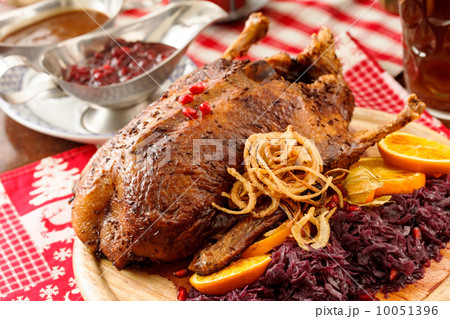 roasted duck on Christmas table roasted duck on Christmas table 10051396