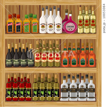 Shop alcoholic beverages. vector 10053064