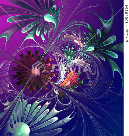 Flower background. Green, violet and blue palette.  10059164