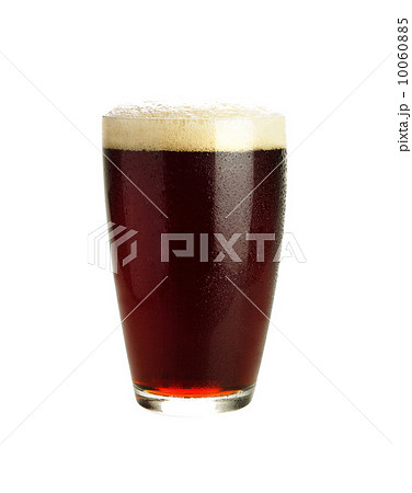 Glass of dark beer isolated on white 10060885