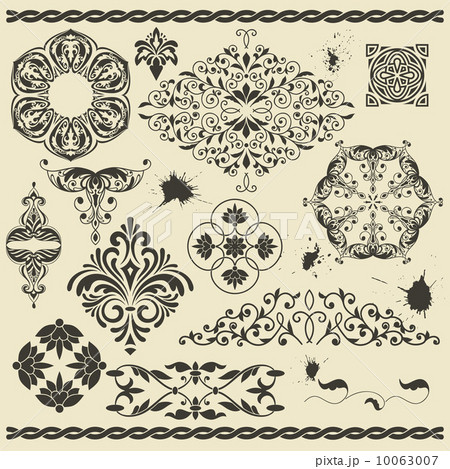 floral design elements and blots 10063007