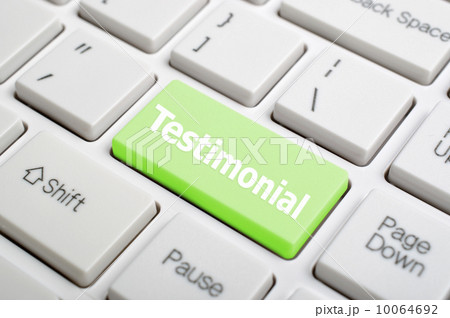 Testimonial on keyboard Testimonial on keyboard 10064692