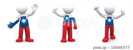 3d character textured with flag of Slovenia 10066377