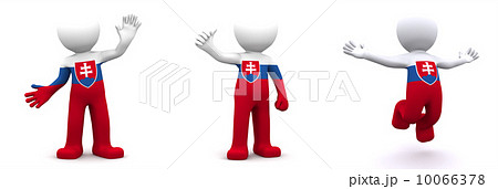 3d character textured with flag of Slovakia 10066378