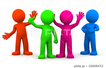 Group of fun colorful 3D characters 10066452