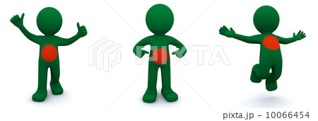 3d character textured with flag of Bangladesh 10066454