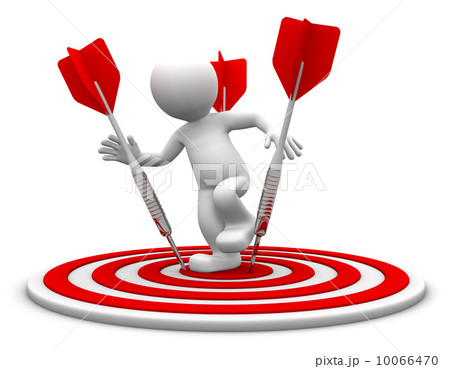 3d character standing on the archery board. 10066470
