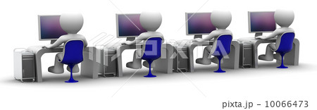 Team of computer experts at workplace 10066473