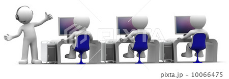 Team of computer experts at workplace. Support centre concept 10066475