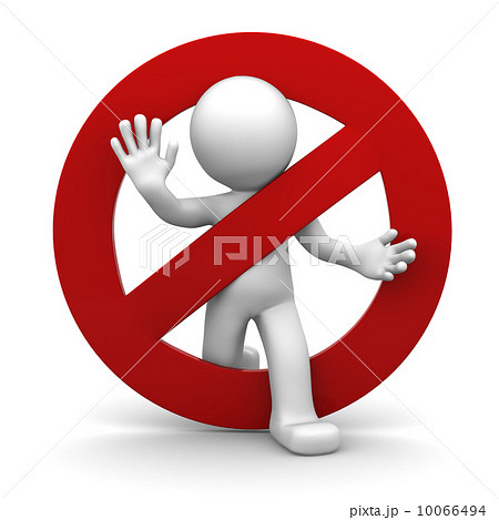 3d human with red stop sign 3d human with red stop sign 10066494