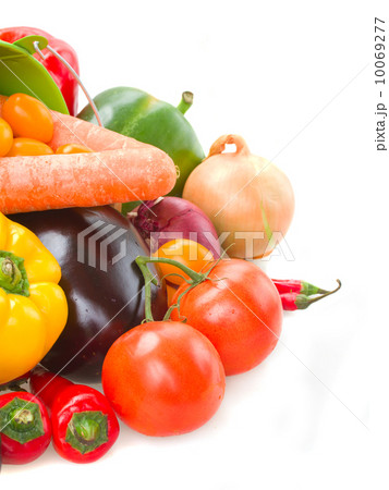ripe of fresh vegetables in green pot 10069277