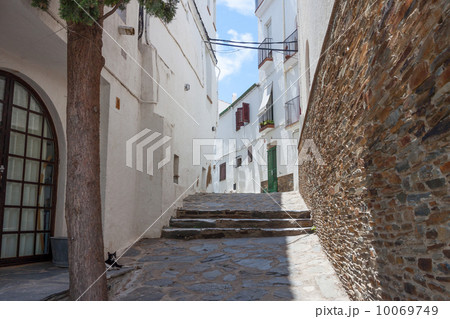 A white houses on street of Catalonia, Spain 10069749