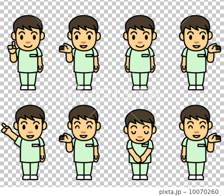 Nurse wearing a thin green uniform Front front 8 pause Nurse wearing a thin green uniform Front front 8 pause 10070260