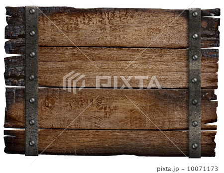 medieval wood sign board isolated 10071173