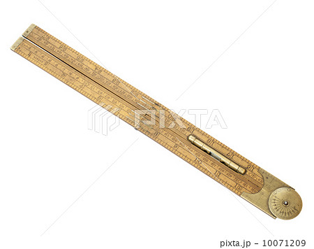 carpenter's rule of 19th century with brass level front view iso carpenter's rule of 19th century with brass level front view iso 10071209