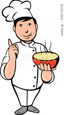 Cartoon Chef cook with bowl of soup 10072556