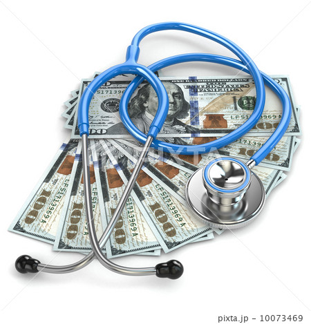 Health insurance. Stethoscope on dollar banknotes. Health insurance. Stethoscope on dollar banknotes. 10073469