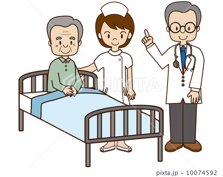高齢者入院のイラスト素材