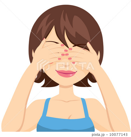 Happy Woman Covering Eyes 10077143