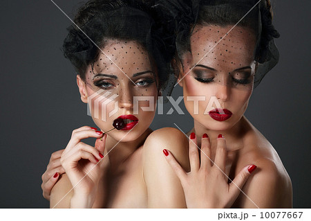 Tenderness. Fondness. Two Flirty Enamored Girlfriends Hugging Tenderness. Fondness. Two Flirty Enamored Girlfriends Hugging 10077667