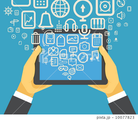 The businessman holding modern digital tablet device 10077823