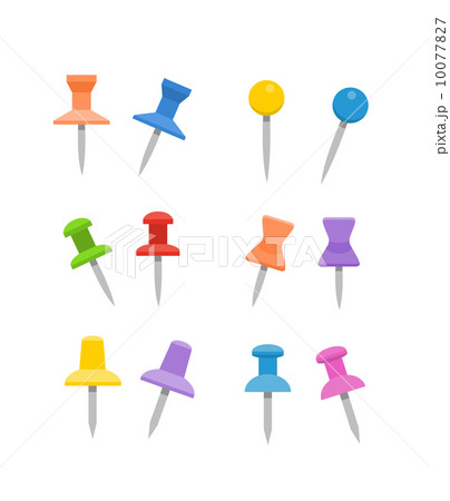 Color pins collection. Flat design 10077827