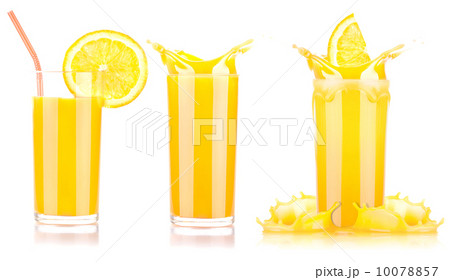 Fresh orange juice in glass with splash Fresh orange juice in glass with splash 10078857