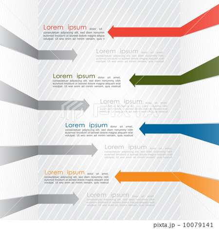 Different way colorful arrows infographics. Vector 10079141