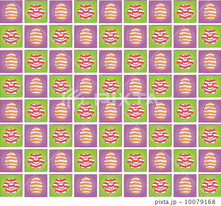Easter pattern with eggs and flowers pictogram 10079168