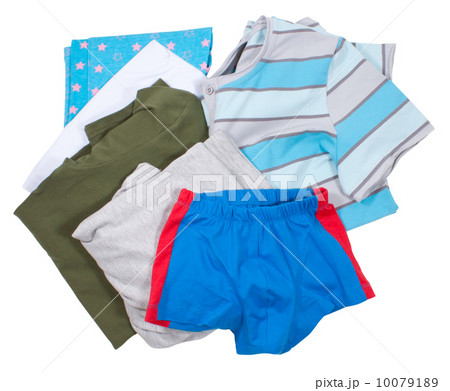 A family laundry pile isolated on white 10079189